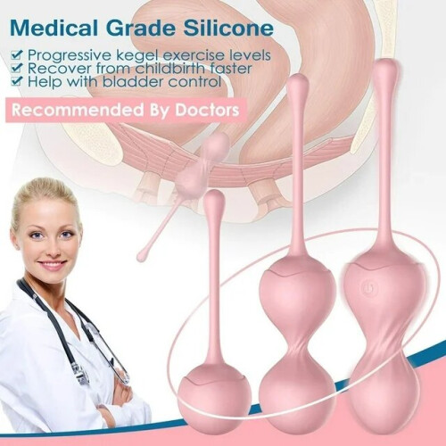 Set of vaginal balls, 3 pcs. + remote control 1