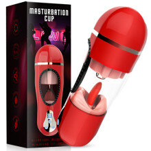 Automatic male masturbator 2in1 Pleasure, red