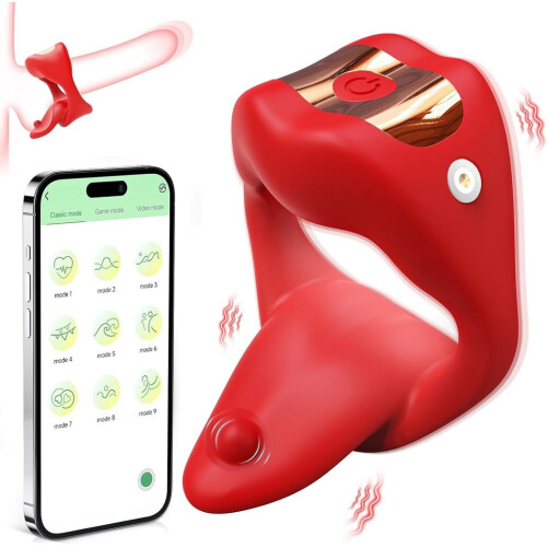 Vibrating penis ring with app control