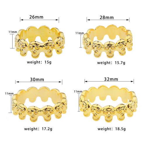 Penisring Schedel Gouden Ring, 28 mm 1