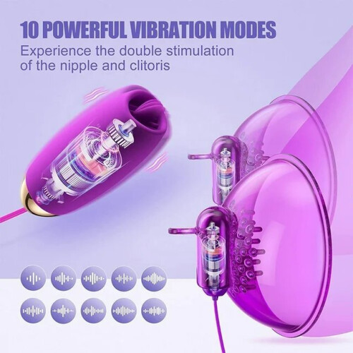 Borst- en clitorisstimulator - vibrator met afstandsbediening 2