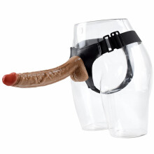 Falo imitator Σκούρο Κόκκινο Brand Strap On Dildo XXL 31 cm, καφέ