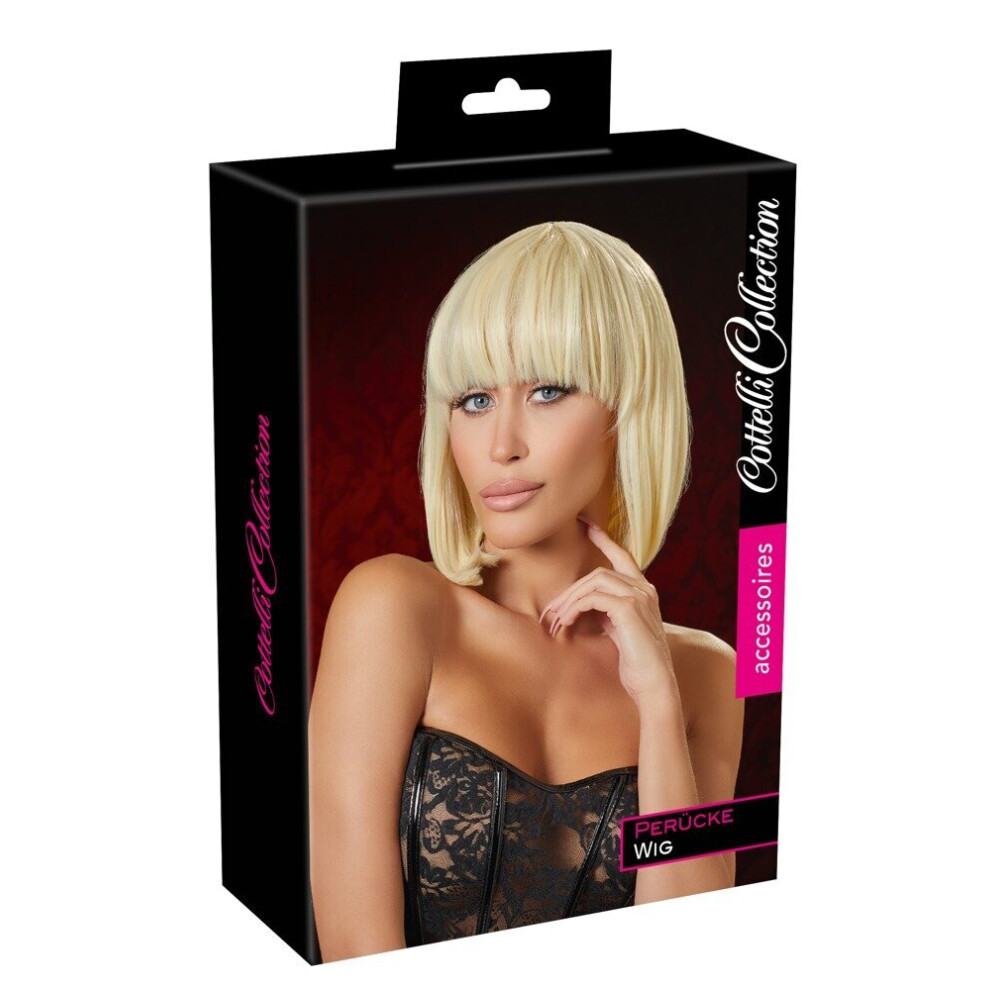 Rncyn Wig Cottelli Collection Long Fringe Blonde Bob, Blonde