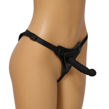 False Flag Strap On Dildo Donkerrood Merk, 145 mm