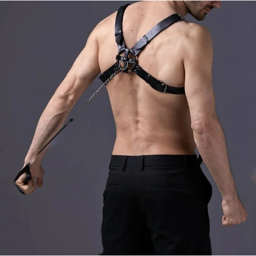Ανδρική δερμάτινη ζώνη BDSM 2