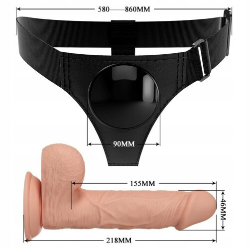 Strap-on Pretty Love, nero/beige 2