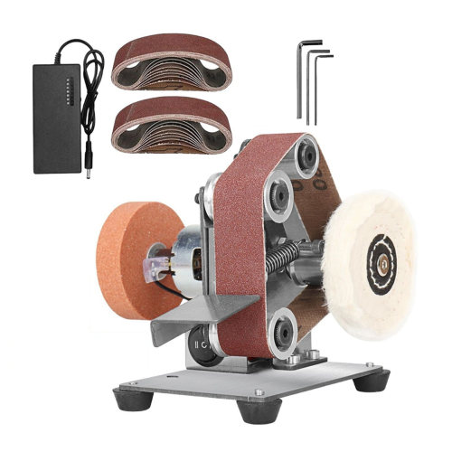 EU Plug, Mini Belt Sander 7 Variable Speed for Polishing Wood Parts