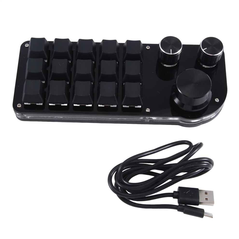 Programming Macro Custom 15 Keys 3 Knob Keyboard Mechanical Hotswap A