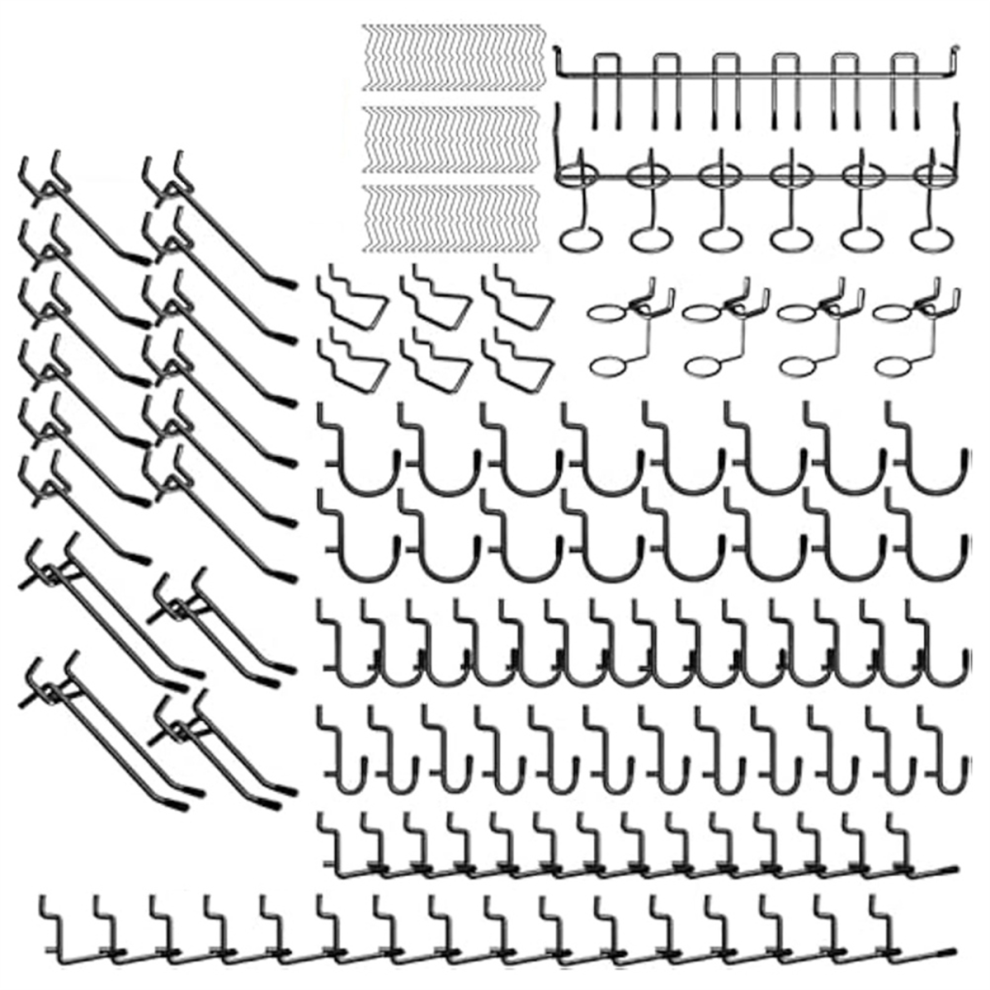 176Pcs Pegboard Hooks Set,1/4Inch Metal Peg Board Hook Assortment 4713228694543