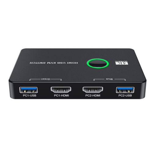 USB3.0 KVM Switch Selector for 2 Computer Sharing Mouse to 1 Monitor
