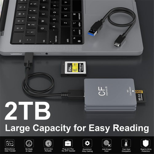 2 in 1 CFexpress Type B SD Card Reader CFexpress Reader USB3.2 10Gbps 1