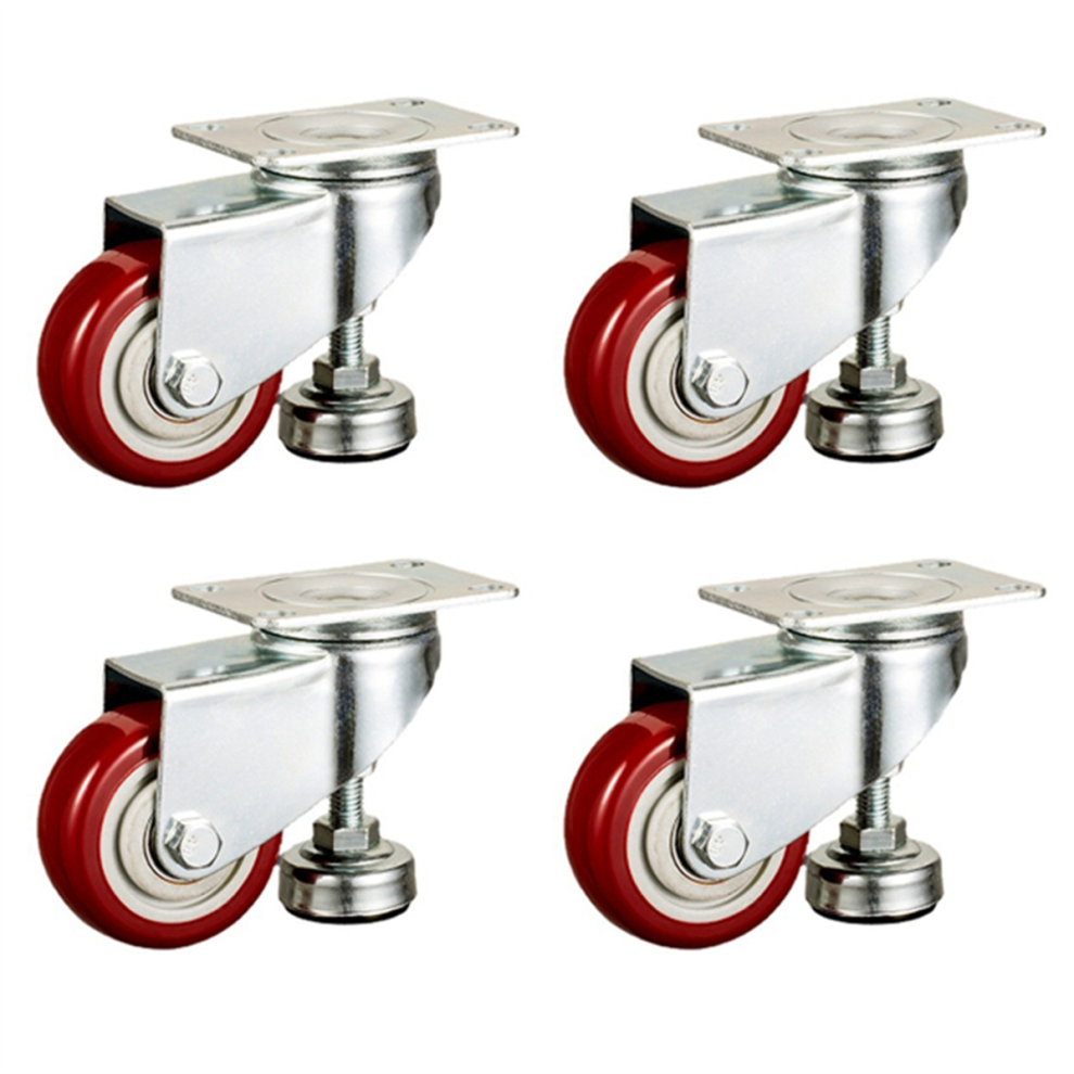 2 Inch Leveling Plate Caster Wheels With Adjustable Anti-Vibration 4713228657265