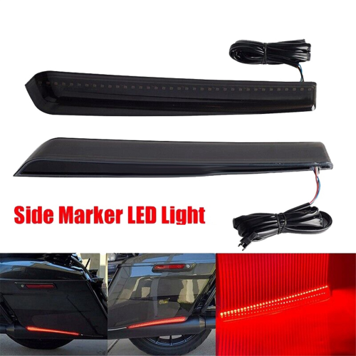 1Pair Smoked LED Saddlebag Side Marker Light for Touring 14-24 1