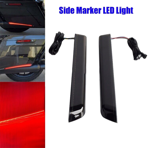 1Pair Smoked LED Saddlebag Side Marker Light for Touring 14-24 2