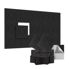 12 paneli z pianki akustycznej 12x12x0,4 cala, do ścian w domu i biurze - A