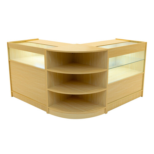 Comptoir de Ventes Verouillables MDF Érable LED Ensemble Harmonia B900 C900 LM60