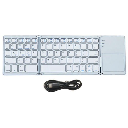 Teclado Bluetooth para iOS/Android/Tablet Teclado Plateado