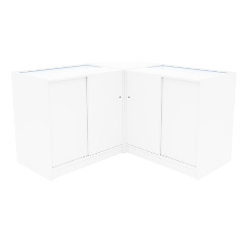 Comptoir de Ventes Verouillables MDF Blanc LED Ensemble Harmonia B900 C900 LM60 2