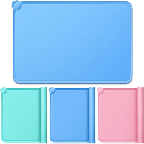 3-Pack Silicone Mats for Crafts, Raised Side Silicone Painting Mats