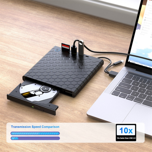Lector de CD/DVD externo USB 3.0 con puertos SD/TF para PC 1
