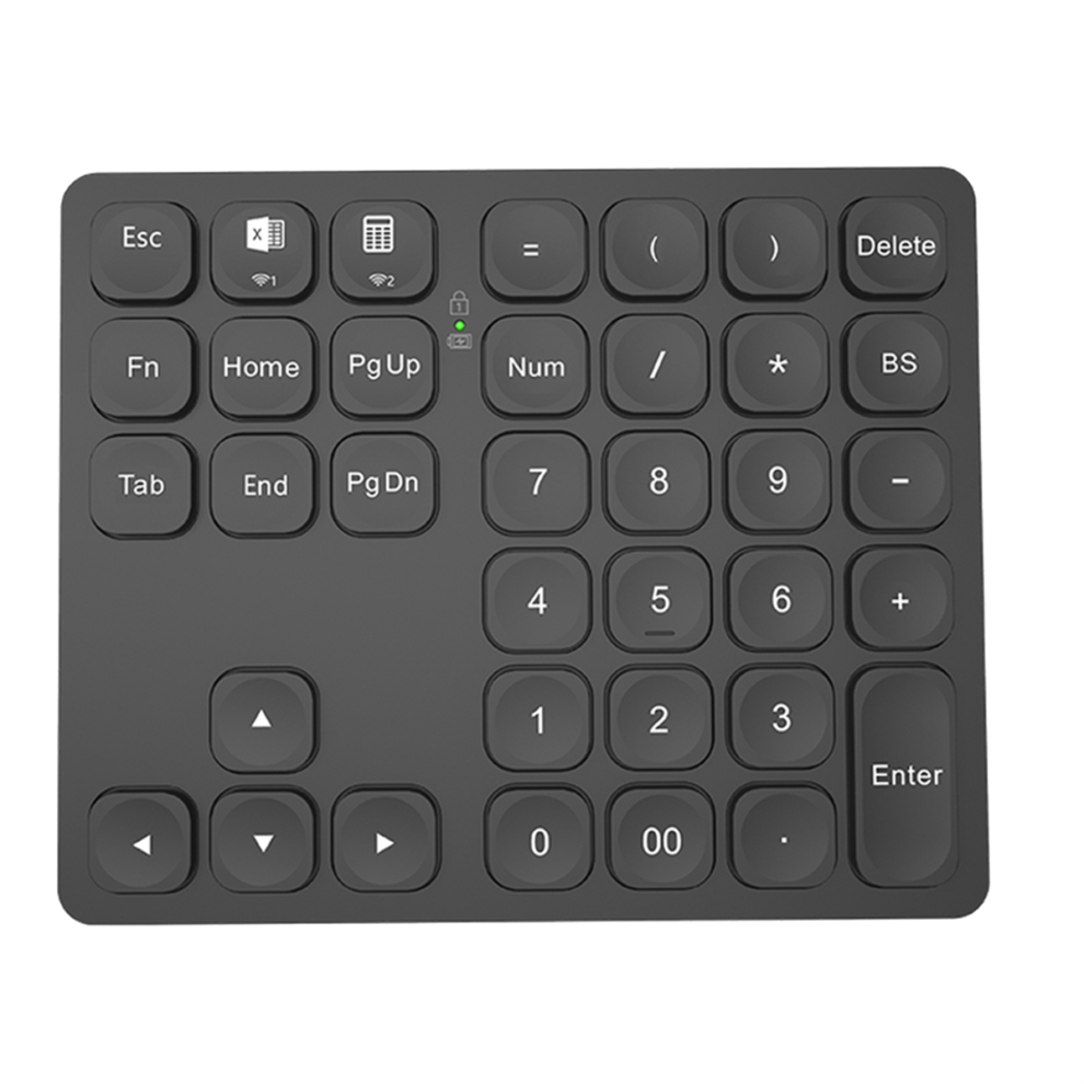 Dual Bluetooth Numeric Keyboard Rechargeable Wireless Numpad- Black 4713228603248