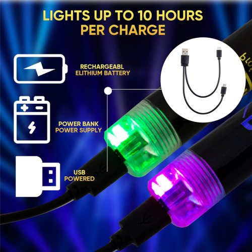 Light Up Drum Sticks Rechargeable 15 Color Changing LED Drumsticks 2