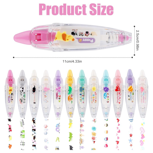 12Pcs Decor Tape Pen, Type Decorative Pen Correction Tape Pen 1