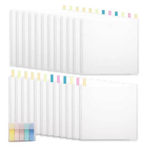 Organizador de Papel para Scrapbook com 24 Peças, 30x33cm (12x13 polegadas) e 100 Abas.