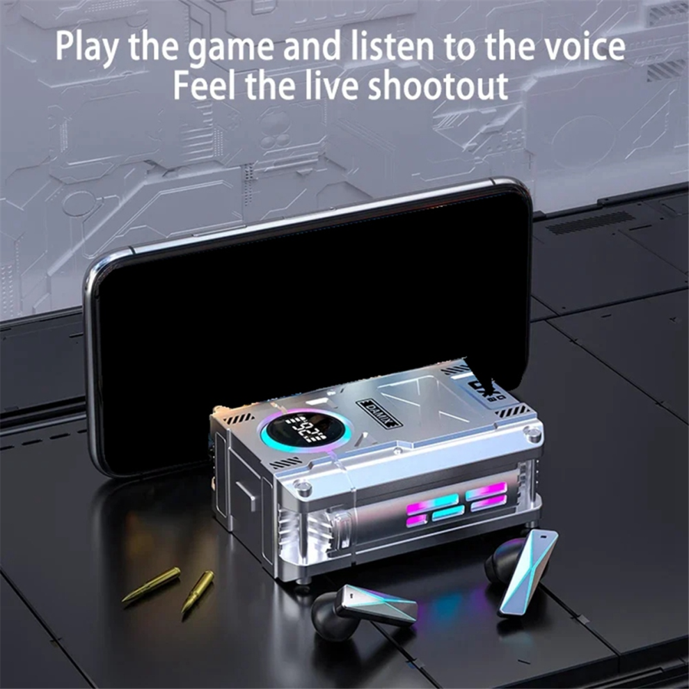 Dx-08 Wireless Bluetooth 5.3 Headset Punk Mechanical Style Grey 4713228619881