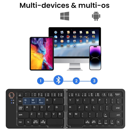 Wireless Keyboard (Sync Up to 3 Devices), for Android ,Black 2