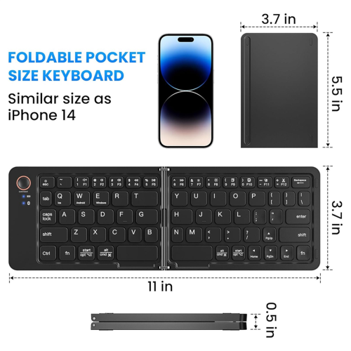 Wireless Keyboard (Sync Up to 3 Devices), for Android ,Black 1