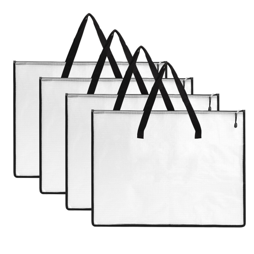 Conjunto de 4 pastas para portfólio de arte, tamanho 19x25 polegadas, ideais para guardar obras de arte e pôsteres.