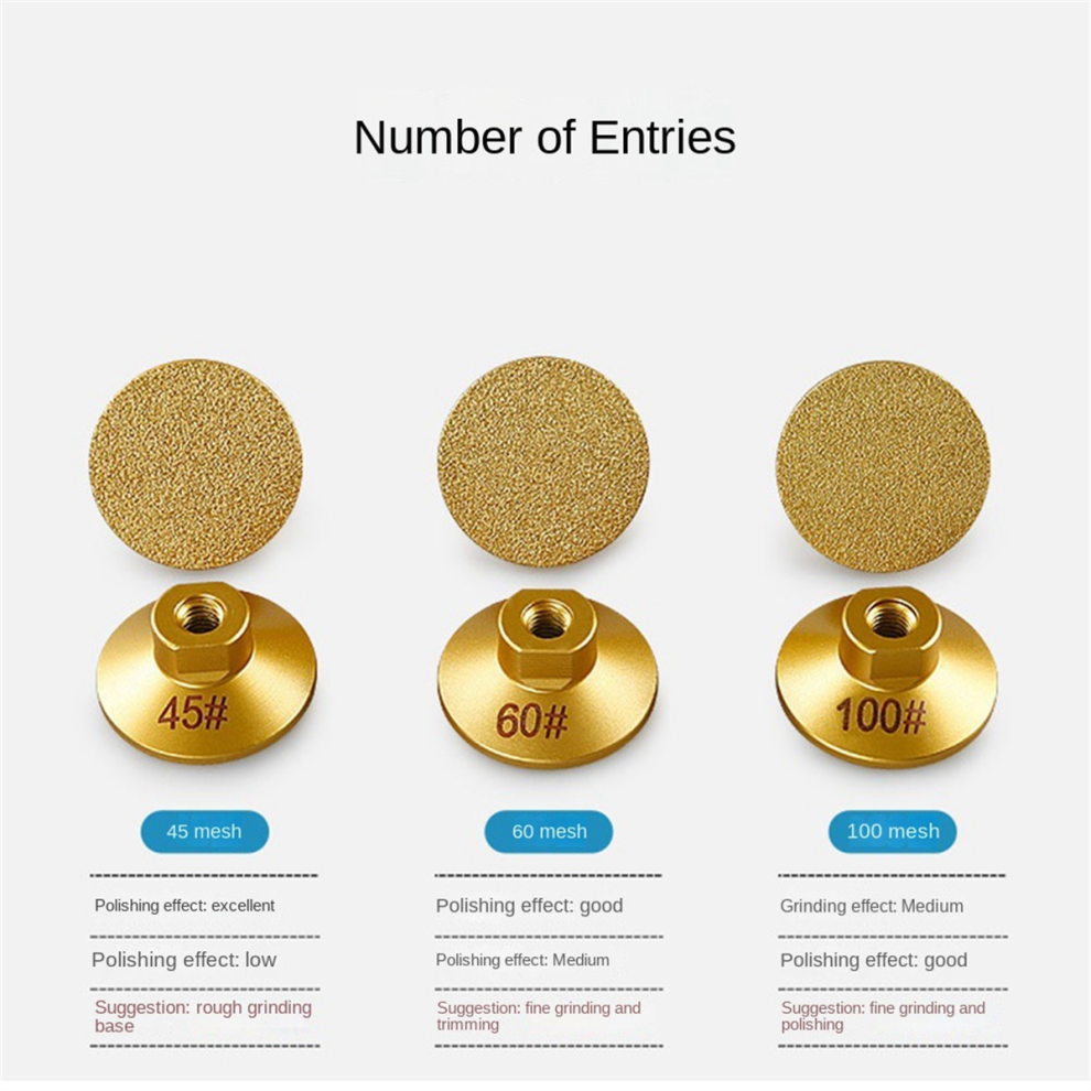 45/60/100 Brazed Flat Grinding Head Abrasive Polishing Stone 4713228622546