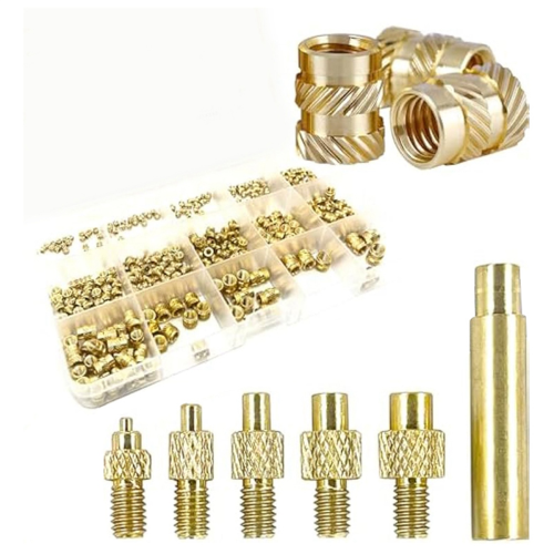 Porcas com insertos roscados, 360 peças, M2/M2.5/M3/M5/M6