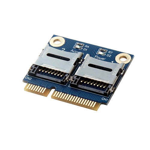 Mini Pci-E Adapter 2 SSD HDD For Laptop Dual Micro- SD SDHC SDXC TF 2