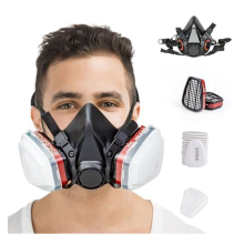 Maska gazowa respiratorowa, maska gazowa przetrwania nuklearna i chemiczna, czarna