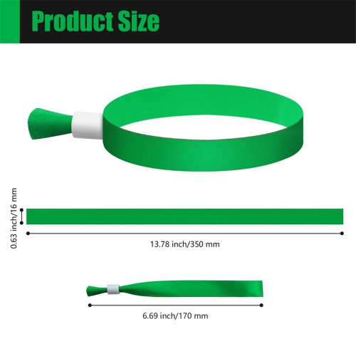 Pacote com 100 pulseiras coloridas para eventos (verde) 2