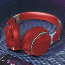 (Red) Headphones Wireless Bluetooth Headset Subwoofer Bluetooth 5.3 Mobile Computer Game Sports Game Headphones