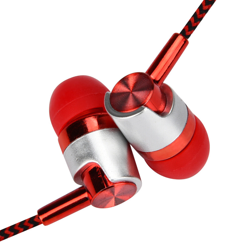 (Red) 3.5Mm In-Ear Stereo Earbuds Earphone With Mic For Cell Phone Red 321672288191