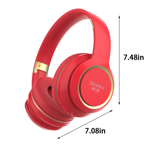 (Red) Headset Wireless Bluetooth Headset Folding Talking Gaming Headset 1