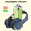 (Blue) Headset Wireless Bluetooth Headset Folding Talking Gaming Headset 5