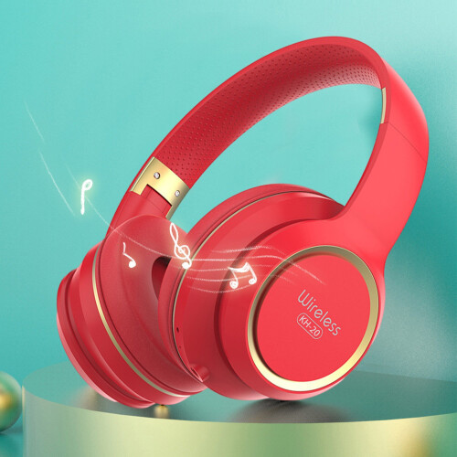 (Red) Headset Wireless Bluetooth Headset Folding Talking Gaming Headset 2
