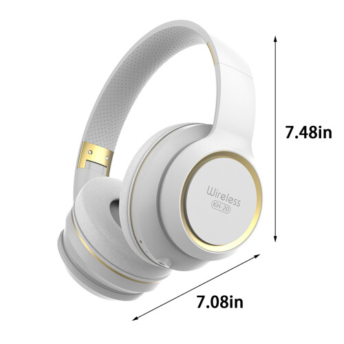 (White) Headset Wireless Bluetooth Headset Folding Talking Gaming Headset 1