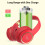 (Red) Headset Wireless Bluetooth Headset Folding Talking Gaming Headset 5
