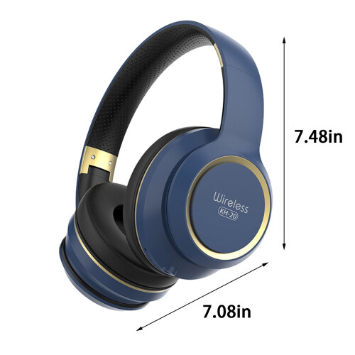 (Blue) Headset Wireless Bluetooth Headset Folding Talking Gaming Headset 1