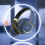 (Blue) Headset Wireless Bluetooth Headset Folding Talking Gaming Headset 7