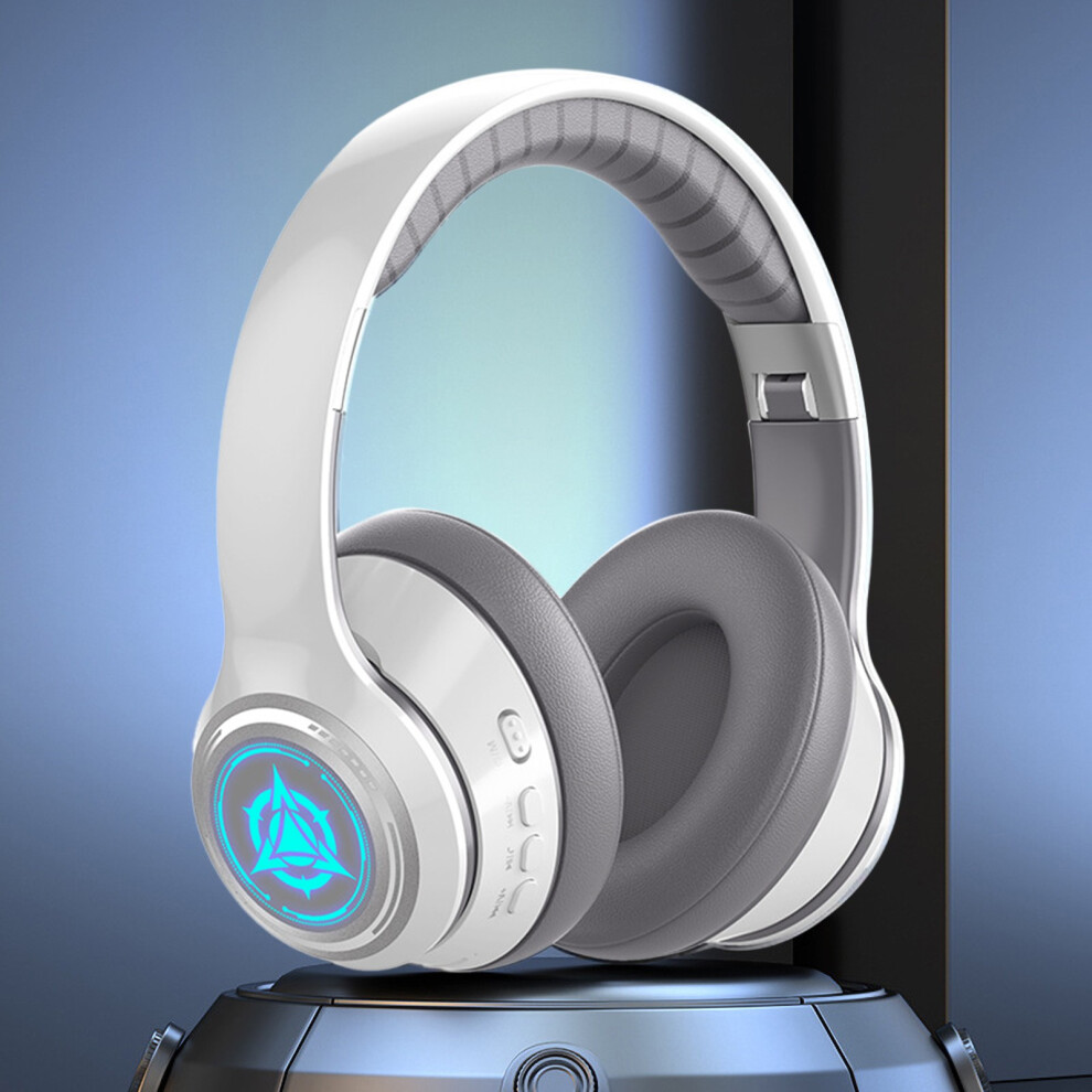 (White) Bluetooth Headset Bluetooth 5.2 Esports Headset With Low Latency Comfortable To Wear 20 Hours Of Use Foldable Headset With Microphone White 6903262242567
