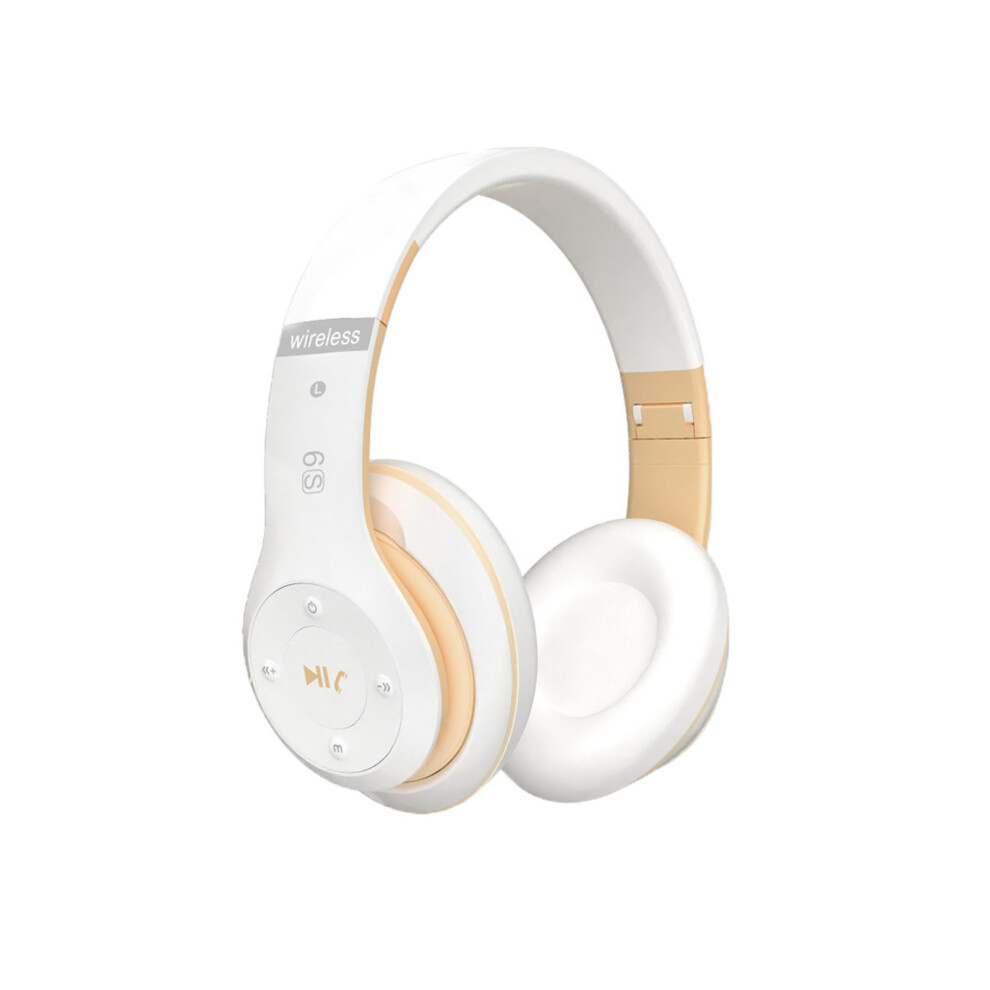 (White) Headworn Bluetooth Earphones, Wireless Stereo Foldable Card, Plug- Cable, Radio, Mobile Phone, Computer, Universal White 6903262243670