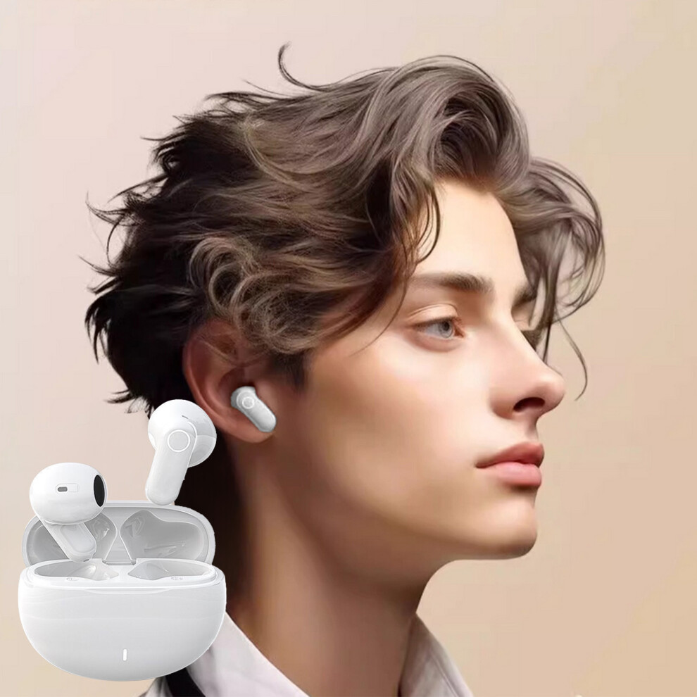 (White) In Ear Surround Sound Low Latency High Battery Fast Second Connection Type-C Fast Charging Bluetooth 5.4 Noise Cancelling Bluetooth Headphones White 321672287217