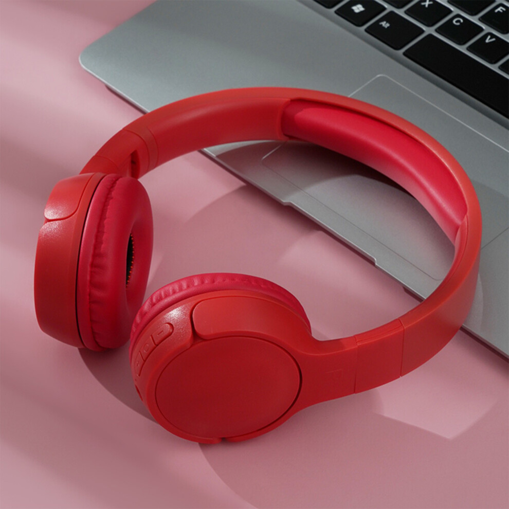 (Red) Bluetooth Headphones Over-Ear, Wireless Headphones With Microphone, Hifi Stereo Foldable Headset For Cellphone & Pc Red 6903262245643